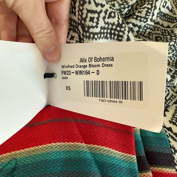 NWT NEW Alix of Bohemia Winifred Orange Bloom Maxi Dress XS - Picture 8 of 8